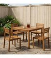 vidaXL Garden Dinner Table Natural 110 x 108.5 x 75 cm