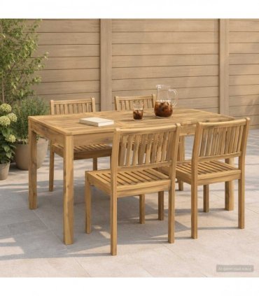vidaXL Garden Dinner Table Whitewash 141 x 80.5 x 75 cm