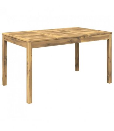 vidaXL Garden Dinner Table Whitewash 141 x 80.5 x 75 cm