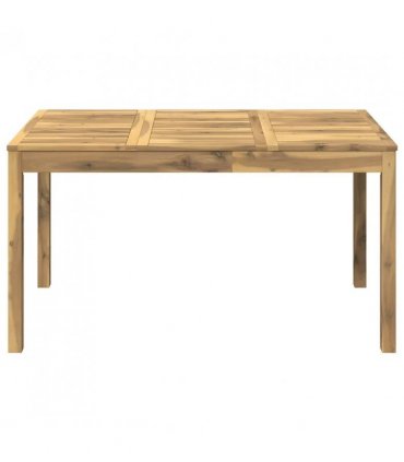 vidaXL Garden Dinner Table Whitewash 141 x 80.5 x 75 cm