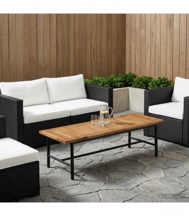 vidaXL Table Top 108.5 x 35 x 2 cm Rectangular Solid Acacia Wood — Colour: Natural