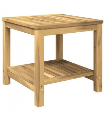 vidaXL Coffee Table Whitewash 48.5 x 49 x 45 cm Solid Acacia Wood