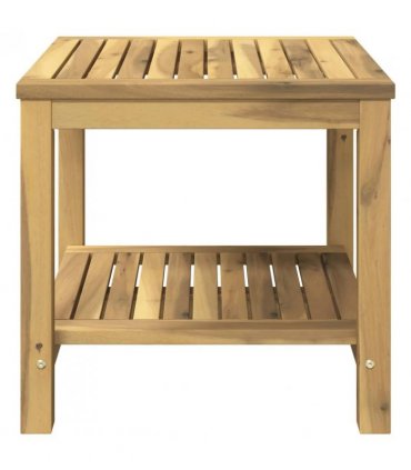 vidaXL Coffee Table Whitewash 48.5 x 49 x 45 cm Solid Acacia Wood