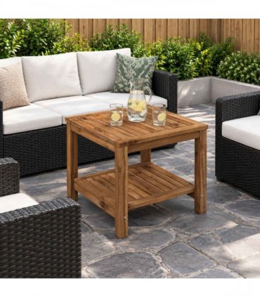 vidaXL Coffee Table Natural 48.5 x 49 x 45 cm Solid Acacia Wood