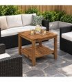 vidaXL Coffee Table Natural 48.5 x 49 x 45 cm Solid Acacia Wood