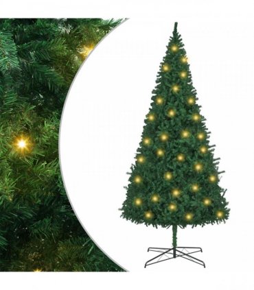 vidaXL Christmas Tree with Decorative String Lights Green 400 cm PVC — Model: with leds