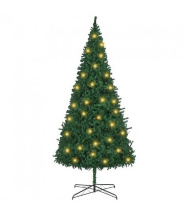 vidaXL Christmas Tree with Decorative String Lights Green 400 cm PVC — Model: with leds