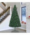 vidaXL Christmas Tree with Decorative String Lights Green 400 cm PVC — Model: with leds &lilac balls
