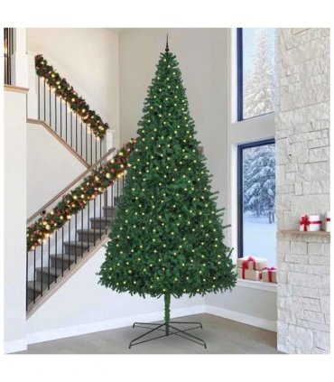 vidaXL Christmas Tree with Decorative String Lights Green 400 cm PVC — Model: with leds &black balls