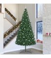 vidaXL Christmas Tree with Decorative String Lights Green 400 cm PVC — Model: with leds &silver balls