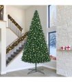 vidaXL Christmas Tree with Decorative String Lights Green 400 cm PVC — Model: with leds &white/grey balls