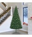 vidaXL Christmas Tree with Decorative String Lights Green 400 cm PVC — Model: with leds &gold balls