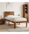 vidaXL Single Bed Frame with Headboard ROSTOCK Natural 90 x 190 cm