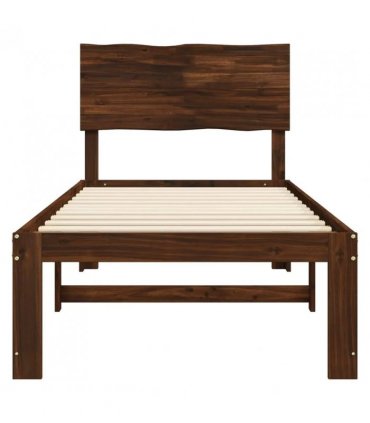 vidaXL Single Bed Frame with Headboard ROSTOCK Dark Brown 90 x 190 cm