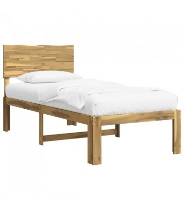 vidaXL Single Bed Frame with Headboard ROSTOCK Whitewash 90 x 190 cm