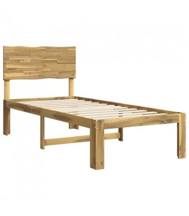 vidaXL Single Bed Frame with Headboard ROSTOCK Whitewash 90 x 190 cm