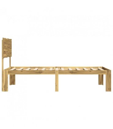 vidaXL Single Bed Frame with Headboard ROSTOCK Whitewash 90 x 190 cm