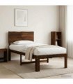 vidaXL Single Bed Frame with Headboard ROSTOCK Dark Brown 90 x 200 cm