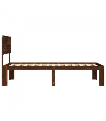 vidaXL Single Bed Frame with Headboard ROSTOCK Dark Brown 90 x 200 cm