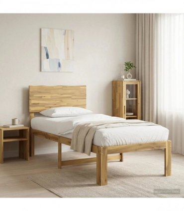 vidaXL Single Bed Frame with Headboard ROSTOCK Whitewash 90 x 200 cm