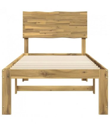 vidaXL Single Bed Frame with Headboard ROSTOCK Whitewash 90 x 200 cm