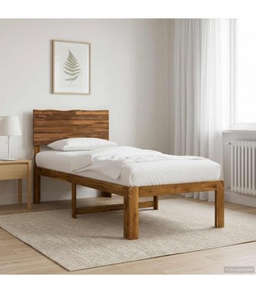 vidaXL Single Bed Frame with Headboard ROSTOCK Natural 90 x 200 cm