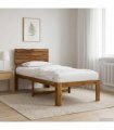 vidaXL Single Bed Frame with Headboard ROSTOCK Natural 90 x 200 cm