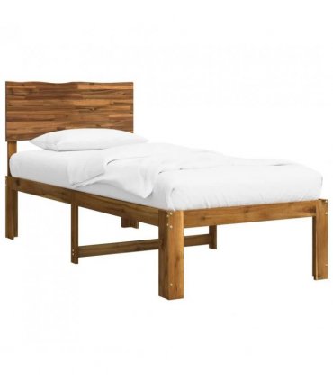vidaXL Single Bed Frame with Headboard ROSTOCK Natural 90 x 200 cm