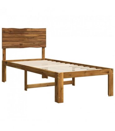 vidaXL Single Bed Frame with Headboard ROSTOCK Natural 90 x 200 cm