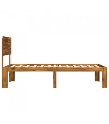 vidaXL Single Bed Frame with Headboard ROSTOCK Natural 90 x 200 cm