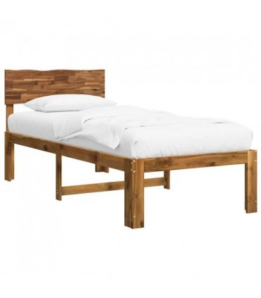 vidaXL Single Bed Frame with Headboard ROSTOCK Natural 90 x 200 cm — V0672361072