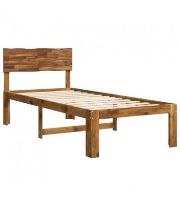 vidaXL Single Bed Frame with Headboard ROSTOCK Natural 90 x 200 cm — V0672361072