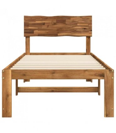 vidaXL Single Bed Frame with Headboard ROSTOCK Natural 90 x 200 cm — V0672361072