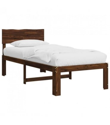 vidaXL Single Bed Frame with Headboard ROSTOCK Dark Brown 90 x 190 cm — V0672361080