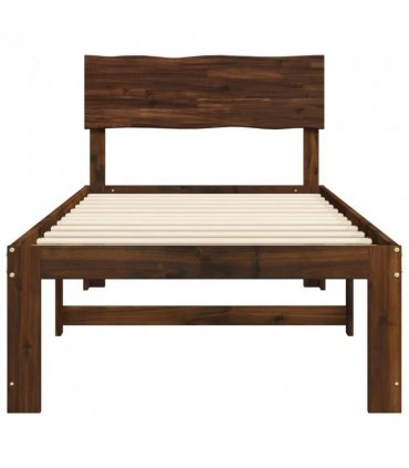 vidaXL Single Bed Frame with Headboard ROSTOCK Dark Brown 90 x 190 cm — V0672361080