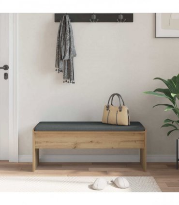 vidaXL Hall Bench with Cushion Artisan Oak 103 x 38 x 40 cm