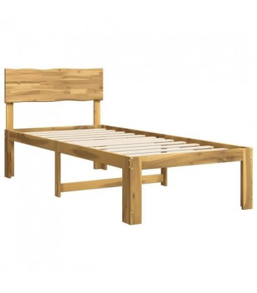 vidaXL Single Bed Frame with Headboard ROSTOCK Whitewash 90 x 190 cm — V0672361086