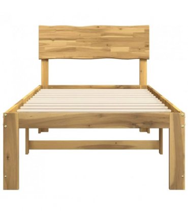 vidaXL Single Bed Frame with Headboard ROSTOCK Whitewash 90 x 190 cm — V0672361086