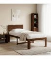 vidaXL Single Bed Frame with Headboard ROSTOCK Dark Brown 90 x 200 cm — V0672361092