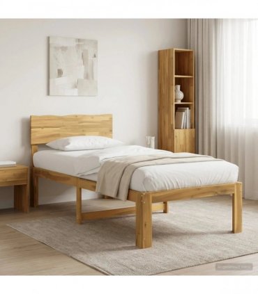vidaXL Single Bed Frame with Headboard ROSTOCK Whitewash 90 x 200 cm — V0672361093