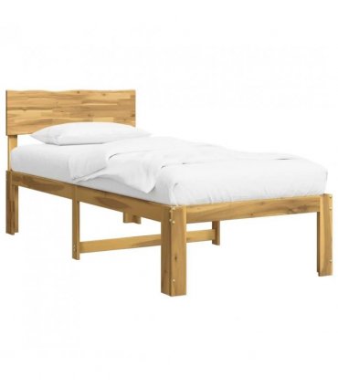 vidaXL Single Bed Frame with Headboard ROSTOCK Whitewash 90 x 200 cm — V0672361093