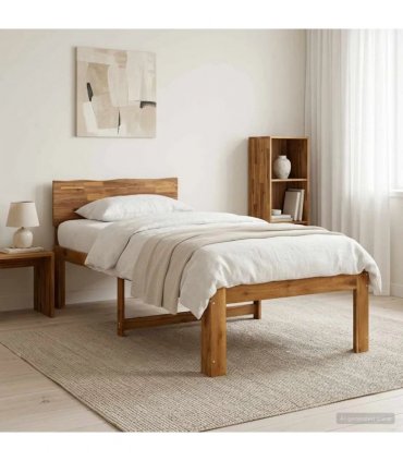 vidaXL Single Bed Frame with Headboard ROSTOCK Natural 90 x 200 cm — V0672361125