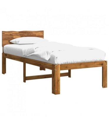 vidaXL Single Bed Frame with Headboard ROSTOCK Natural 90 x 200 cm — V0672361125