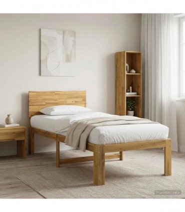 vidaXL Single Bed Frame with Headboard ROSTOCK Whitewash 90 x 190 cm — V0672361128