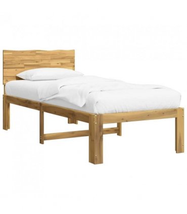 vidaXL Single Bed Frame with Headboard ROSTOCK Whitewash 90 x 190 cm — V0672361128