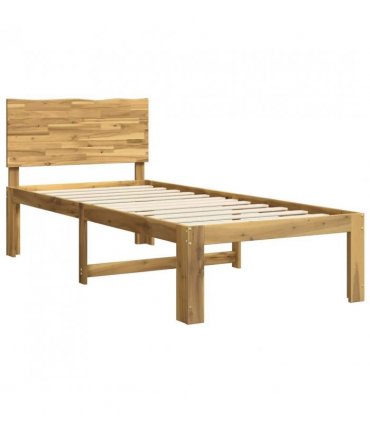 vidaXL Single Bed Frame with Headboard ROSTOCK Whitewash 90 x 190 cm — V0672361128