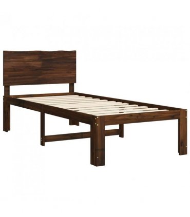 vidaXL Single Bed Frame with Headboard ROSTOCK Dark Brown 90 x 190 cm — V0672361131
