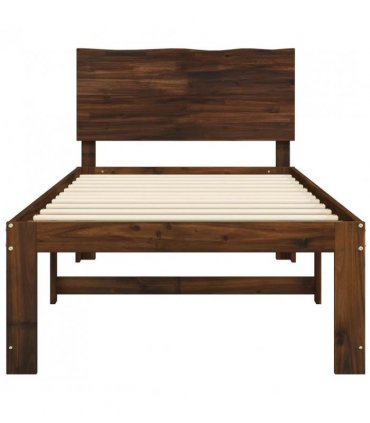 vidaXL Single Bed Frame with Headboard ROSTOCK Dark Brown 90 x 190 cm — V0672361131