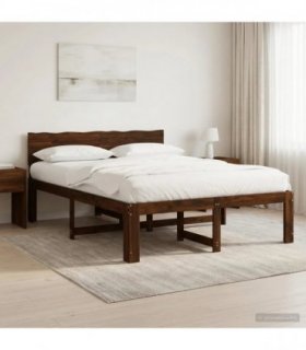 vidaXL Double Bed Frame with Headboard ROSTOCK Dark Brown 120 x 190 cm — V0672361132