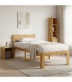 vidaXL Single Bed Frame with Headboard ROSTOCK Whitewash 90 x 200 cm — V0672361134